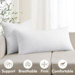 MIULEE 14x36 Inch Premium Lumbar Throw Pillow for Bed Sofa Couch Virgin Microfiber with 100% Cotton Cover Decorative Throw Pillow Insert Stuffer Form