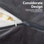 IPYNBAP Back Pillow for Bed Sitting up, Reading Pillow for Sitting in Bed Adult, Back Support Pillow, Memory Foam Sit up Lounge Backrest Pillow with Arms for TV, Couch, Chair, Dorm, 18 Inch, Grey