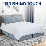 Cathay Home Double Brushed Microfiber Pleated Easy Fit Bed Skirt, Ultra Soft, Fade and Wrinkle Resistant - Blue Fog, Queen