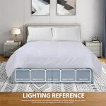 Cathay Home Double Brushed Microfiber Pleated Easy Fit Bed Skirt, Ultra Soft, Fade and Wrinkle Resistant - Blue Fog, Queen