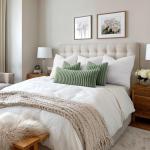 MIULEE Faux Fur Decorative Throw Pillow Covers 18x18 Inch Set of 2, Modern Spring Home Decor Soft Plush Couch Pillows Cozy Fluffy Cushion Covers for Sofa Bed Sage Green