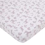 NoJo Little Love Woodland Meadow Taupe, Sage, and White Deer, Fox, and Hedgehog 3 Piece Nursery Crib Bedding Set - Comforter, Fitted Crib Sheet and Crib Skirt