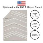 Sweet Jojo Designs 4-Piece Baby Crib Bedding Set (Boho Chic) for Boys or Girls, Infants/Nursery incl. Blanket, Fitted Sheet, Skirt, Diaper Stacker (Linen, Beige, Neutral, Modern Farmhouse, Shabby)