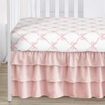 Sweet Jojo Designs 4-Piece Baby Crib Bedding Set (Pink Bows) for Girls, Infants/Nursery incl. Blanket, Fitted Sheet, Skirt, Diaper Stacker (Ruffles, Bow, Ballet Dancer, Ballerina Princess Collection)