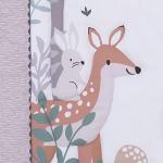 NoJo Little Love Woodland Meadow Taupe, Sage, and White Deer, Fox, and Hedgehog 3 Piece Nursery Crib Bedding Set - Comforter, Fitted Crib Sheet and Crib Skirt