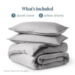 Bare Home Bedding Duvet Cover Queen Size - Premium 1800 Super Soft Collection - Lightweight, Cooling - Soft Breathable Bedding Duvet Cover (Queen, Light Grey)