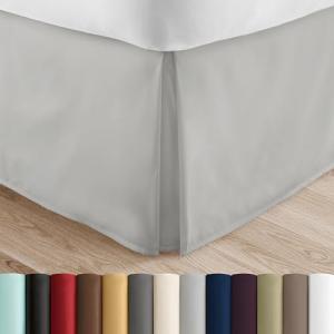 Linen Market Bed Skirt - Ultra Soft Microfiber - Easy Fit with 14" Tailored Drop - Hotel Quality, Shrinkage & Fade Resistant - Bed Cover - Full Size Bed Skirts - Bedroom Décor - (Full, Light Gray)