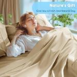 SONORO KATE 100% Egyptian Cotton Sheets Set, Extra Deep Pocket up to 18"-24",1000 High Thread Count, Soft & Breathable 5-Star Hotel Sateen Bed Sheets - 4 PC (Beige,King)