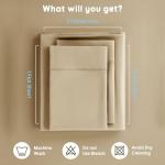 SONORO KATE 100% Egyptian Cotton Sheets Set, Extra Deep Pocket up to 18"-24",1000 High Thread Count, Soft & Breathable 5-Star Hotel Sateen Bed Sheets - 4 PC (Beige,King)