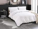 Elegant Comfort Luxury 3-Piece Duvet Cover Set - 1500 Premium Hotel Quality Microfiber Hotel Collection - Comforter Cover with Button Closure and Shams, Full/Queen, White