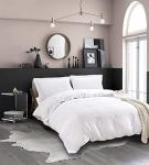 Elegant Comfort Luxury 3-Piece Duvet Cover Set - 1500 Premium Hotel Quality Microfiber Hotel Collection - Comforter Cover with Button Closure and Shams, Full/Queen, White