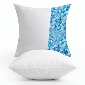 MIULEE 18x18 Pillow Inserts Set of 2-Decorative Shredded Memory Foam Cooling Throw Pillows-Adjustable Premium Square Wedding Pillow Stuffer Form for Couch Bed Cushion