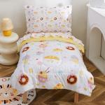 Viviland Cake Dessert Toddler Comforter Sets, Cute Ice-Cream Girls Toddler Bedding Set, Soft Microfiber Yellow Toddler Bed Set