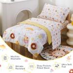 Viviland Cake Dessert Toddler Comforter Sets, Cute Ice-Cream Girls Toddler Bedding Set, Soft Microfiber Yellow Toddler Bed Set