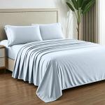 Mayfair Linen 100% Egyptian Cotton Sheets Full Size - 1000 Thread Count 4 PC Deep Pocket Full Size Bed Sheets Set, Soft Sateen Weave Luxury Hotel Cooling Sheet, Fits Mattress Upto 18" - Light Blue