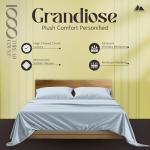Mayfair Linen 100% Egyptian Cotton Sheets Full Size - 1000 Thread Count 4 PC Deep Pocket Full Size Bed Sheets Set, Soft Sateen Weave Luxury Hotel Cooling Sheet, Fits Mattress Upto 18" - Light Blue