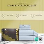 Mayfair Linen 100% Egyptian Cotton Sheets Full Size - 1000 Thread Count 4 PC Deep Pocket Full Size Bed Sheets Set, Soft Sateen Weave Luxury Hotel Cooling Sheet, Fits Mattress Upto 18" - Light Blue