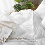 DWR Luxury King Down Feather Fibers Comforter, Ultra-Soft Cotton Blend Fabric, Medium Weight for All Season Hotel Style Fluffy Duvet Insert with Ties (106x90 Inches, White)