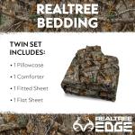 Northwest Realtree Edge Camo Bed in a Bag Set – 4-Piece Twin – Comforter, Pillowcase, Fitted Sheet, Flat Sheet – All Seasons Cabin Bedding