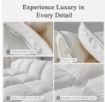 DWR Luxury King Down Feather Fibers Comforter, Ultra-Soft Cotton Blend Fabric, Medium Weight for All Season Hotel Style Fluffy Duvet Insert with Ties (106x90 Inches, White)