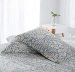 SLEEPBELLA Duvet Cover King Size, 600 Thread Count Cotton Beige & Bluish Grey Printed with Luxurious Leaves Pattern Reversible Botanical Comforter Cover Sets, Bedding Set 3Pcs (King, Beige Paisley)