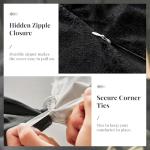 WARMDERN Black Flannel Velvet Duvet Cover King Size Duvet Cover Bedding Sets, 3pcs Ultra Soft Luxury Textured Modern Crystal Velvet Duvet Covers with Zipper Closure(Black, King)