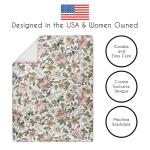 Sweet Jojo Designs 5-Piece Baby Crib Bedding Set (Boho Vintage Floral) for Girls, Infants/Nursery incl. Blanket, Fitted Sheet and Crib Skirt (Bohemian, Shabby Chic, Rose Flower, Farmhouse, Pink/Green)