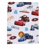 NoJo Disney Cars Radiator Springs White, Blue, and Red Lightning McQueen and Tow-Mater 4 Piece Toddler Bed Set - Comforter, Fitted Bottom Sheet, Flat Top Sheet and Reversible Pillowcase