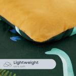 Wake In Cloud - Toddler Bedding Set for Boys, 4 Pieces Soft Crib Bed Set Including Comforter, Fitted Sheet, Flat Top Sheet and Pillowcase, Colorful Jurassic Dinosaur Volcano, Dark Green