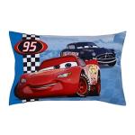 NoJo Disney Cars Radiator Springs White, Blue, and Red Lightning McQueen and Tow-Mater 4 Piece Toddler Bed Set - Comforter, Fitted Bottom Sheet, Flat Top Sheet and Reversible Pillowcase
