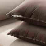 MIULEE Pack of 2 Decorative Velvet Throw Pillow Cover Soft Pillowcase Solid Square Cushion Case for Sofa Bedroom Car 20x20 Inch 50x50 Cm Dark Coffee