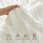 Bedsure White Throw Fleece Blanket for Couch - Super GentleSoft Cozy Blankets for Women, Cute Small Throws for Girls, 50x60 Inches, Wider Striped Design