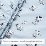 Berkshire Blanket Peanuts® Kids Sheet Set, Twin Size - 3 Pieces, Peanuts® Snoopy Different Emotion Sheet Scale Murky Blue, Cute Character Snoopy Printed Soft Microfiber Bed Sheets