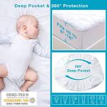 Lunsing Twin XL Mattress Protector for College Dorm, Soft Breathable Waterproof Twin Extra Long Size Mattress Pad Cover, 6-16 inches Deep Pocket, White