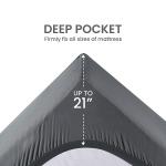 SLEEP ZONE Cooling Queen Mattress Topper, Premium Zoned Cool Mattress Pad Cover, Padded Mattress Protector Breathable Washable, Deep Pocket 8-21" (Grey, Queen)