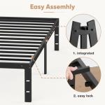 DUMOS Twin Size Bed Frame - Metal Platform Bed Frame Mattress Foundation with Steel Slat Support, No Box Spring Needed, Storage Space Under Base, Easy Assembly, Black