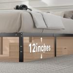 DUMOS Twin Size Bed Frame - Metal Platform Bed Frame Mattress Foundation with Steel Slat Support, No Box Spring Needed, Storage Space Under Base, Easy Assembly, Black