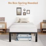 DUMOS Twin Size Bed Frame - Metal Platform Bed Frame Mattress Foundation with Steel Slat Support, No Box Spring Needed, Storage Space Under Base, Easy Assembly, Black