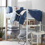 Eddie Bauer - Twin XL Sheet Set, Cotton Percale Bed Sheets, Crisp & Cool, Ideal Dorm Essentials (Ticking Stripe Light Blue, Twin XL)