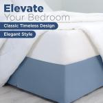 Martex King Size Inverted Pleat Bedskirt - 15” Drop - Pleated Bed Skirt - Hotel Luxury Style - Easy Care - Microfiber Bed Skirt – Blue