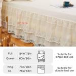 Double Lace Bed Skirt for Queen Bed - 17in. Drop, Easy Fit Ruffle Bedskirt Wrap Around Bed Skirt, Anti Wrinkle & Fade Resistant