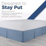 Martex King Size Inverted Pleat Bedskirt - 15” Drop - Pleated Bed Skirt - Hotel Luxury Style - Easy Care - Microfiber Bed Skirt – Blue