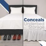 Martex Twin Ruffle Bed Skirt | Easy Fit Bed Skirts | Microfiber Bed Skirt | 15 Inch Drop | Hotel Quality Bedskirt | White