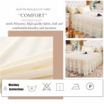 Double Lace Bed Skirt for Queen Bed - 17in. Drop, Easy Fit Ruffle Bedskirt Wrap Around Bed Skirt, Anti Wrinkle & Fade Resistant