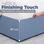 Martex King Size Inverted Pleat Bedskirt - 15” Drop - Pleated Bed Skirt - Hotel Luxury Style - Easy Care - Microfiber Bed Skirt – Blue