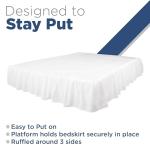 Martex Twin Ruffle Bed Skirt | Easy Fit Bed Skirts | Microfiber Bed Skirt | 15 Inch Drop | Hotel Quality Bedskirt | White