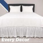 Martex Twin Ruffle Bed Skirt | Easy Fit Bed Skirts | Microfiber Bed Skirt | 15 Inch Drop | Hotel Quality Bedskirt | White