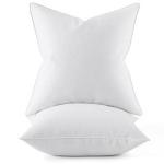 MIULEE 18x18 Pillow Inserts, Pack of 2 Down Feather Premium Throw Pillows with Cotton Fabric for Bed Couch Living Room Sofa