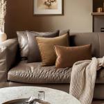 MIULEE Pack of 2 Brown Decorative Velvet Throw Pillow Cover Soft Pillow Cover Soild Square Cushion Case for Sofa Bedroom Car 18x 18 Inch 45x 45cm