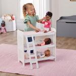 Badger Basket Triple Doll Bunk Bed - Pink Gingham Stackable Sleep Set with Ladder, Personalized Name Kit, and Bedding - Fits 14 to 20 Inch Dolls for Pretend Play and Display